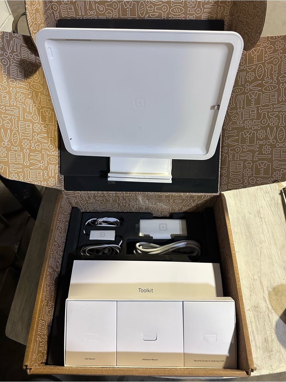White Tablet Stand Kit with Accessories